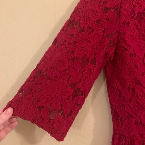 Kensie Red Lace Dress - Picture 5 of 7